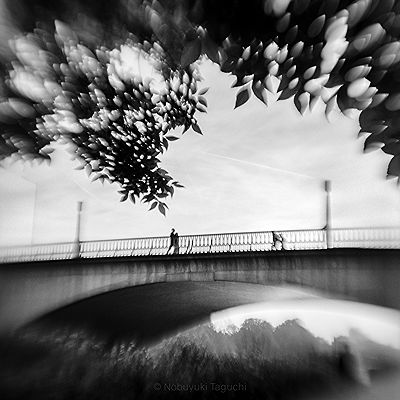 People crossing Twickenham Bridge Impressionist-inspired Photography