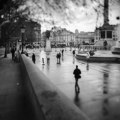 Evening after rain in Trafigura Square in London