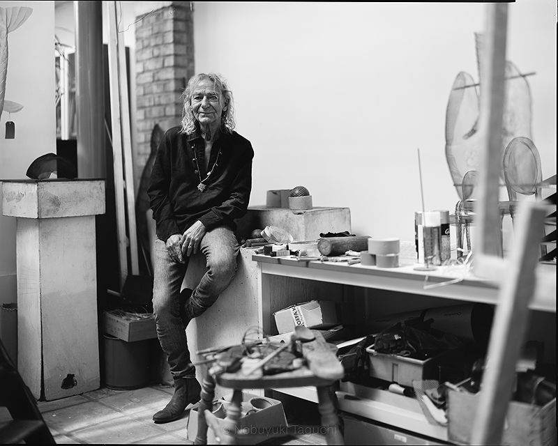 Artist David Begbie in his studio 