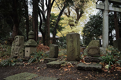 Stone monuments by Saba Shinto shrine
